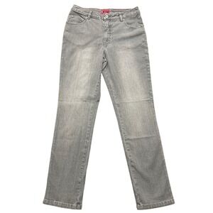 Westport Denim Gray Straight Leg Jeans Womens Size 8 High Rise Stretch Cotton